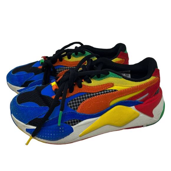 Puma RS-X3 RUBIKS Palace Blue Red Rubiks Cube Fashion Sneaker Shoes Kids 6.5C - Picture 1 of 7